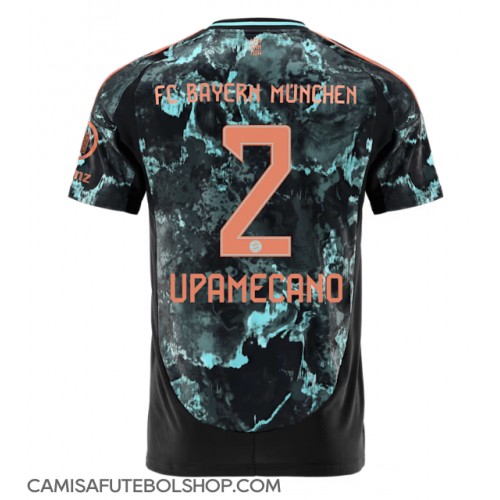 Camisa de time de futebol Bayern Munich Dayot Upamecano #2 Replicas 2º Equipamento 2024-25 Manga Curta